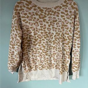 Aerie Leopard Print Sweater - Cream and Tan